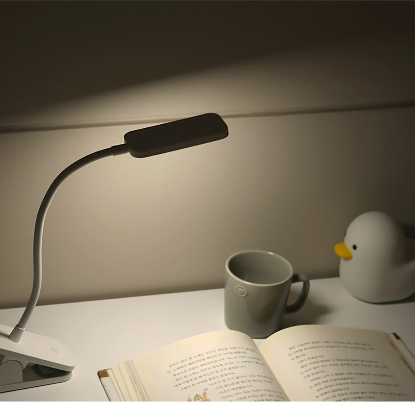 Gooseneck Flexible LED Reading Lamp, Dimmer Light Desk Clamp Lamp, Rechargeable Desk Lamp for Study Office