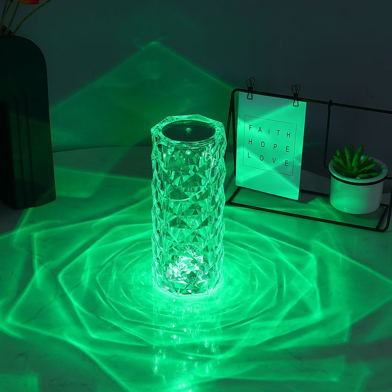 Hot Sale LED Romantic Rose Light Indoor Decorative Room Restaurant Touch Portable Acrylic Crystal Decoration Night Lights Bedside Rechargeable LED Table Lamp