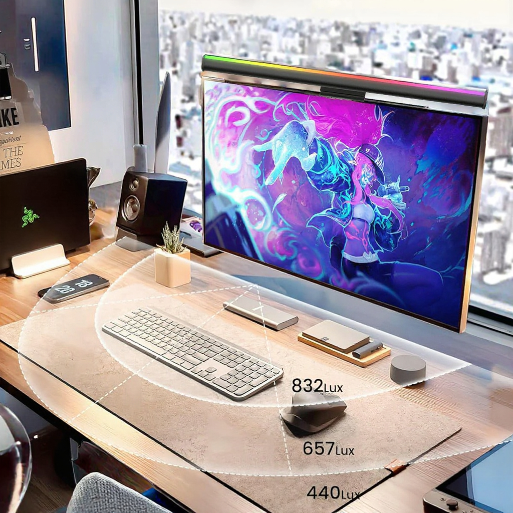 RGB Dimmable LED Monitor Light Bar Desk Lamp Modern Design WiFi Switch Mode APP Control USB Powered for Office Smart Home Lights