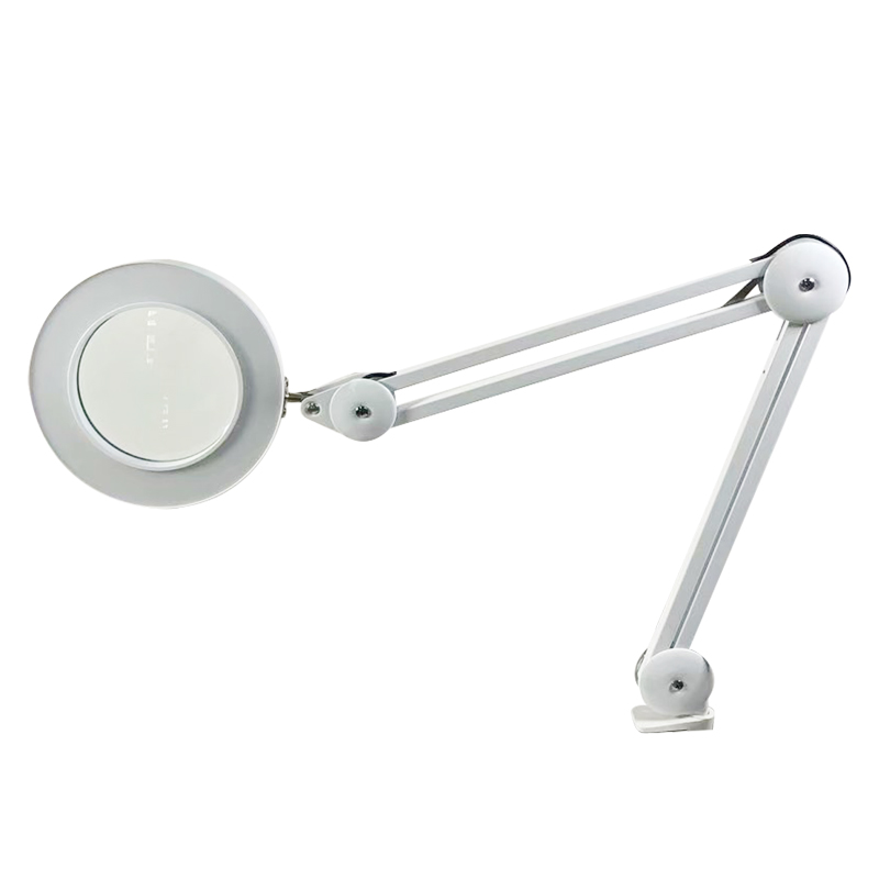 Beauty Salon Embroidered Cold Light LED Folding Long Arm Eye Protection Reading Table Lamp Clip on Magnifying Glass Cold Light