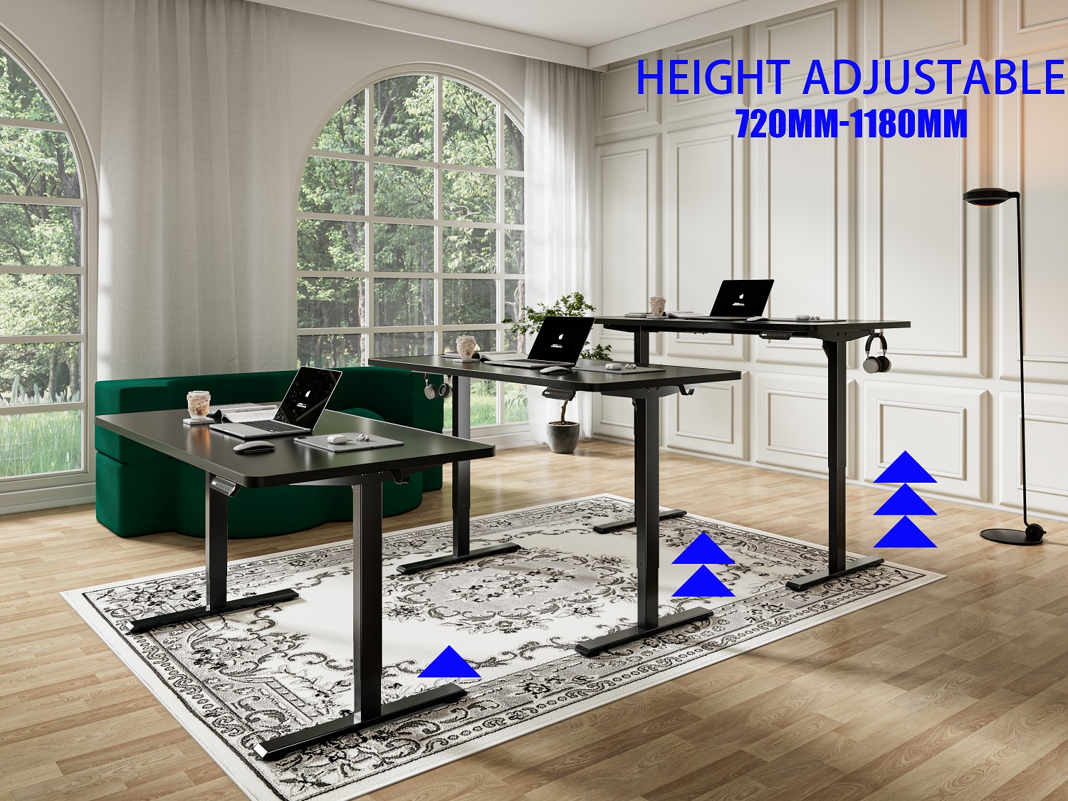 2026 NEW Modern Metal Foldable Single Motor Electric Smart Standing Desk with Sit Stand up Adjustable Height Desk Office