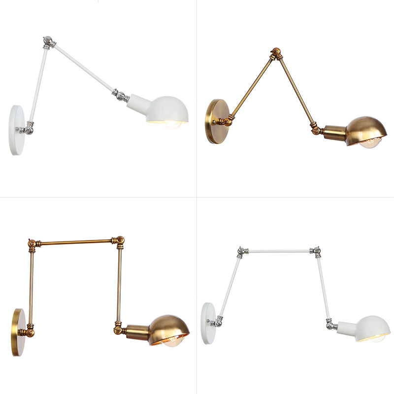 High Quality Long Arm Wall Light with Switch Adjustable Wall-mounted Reading Light Industrial Swing Arm Wall Lamp