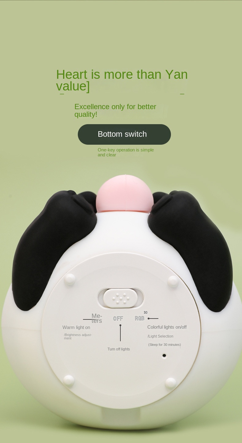 Best Quality Silicone Baby Panda Night Light With Touch Control For Bedroom LED Desk Lamp