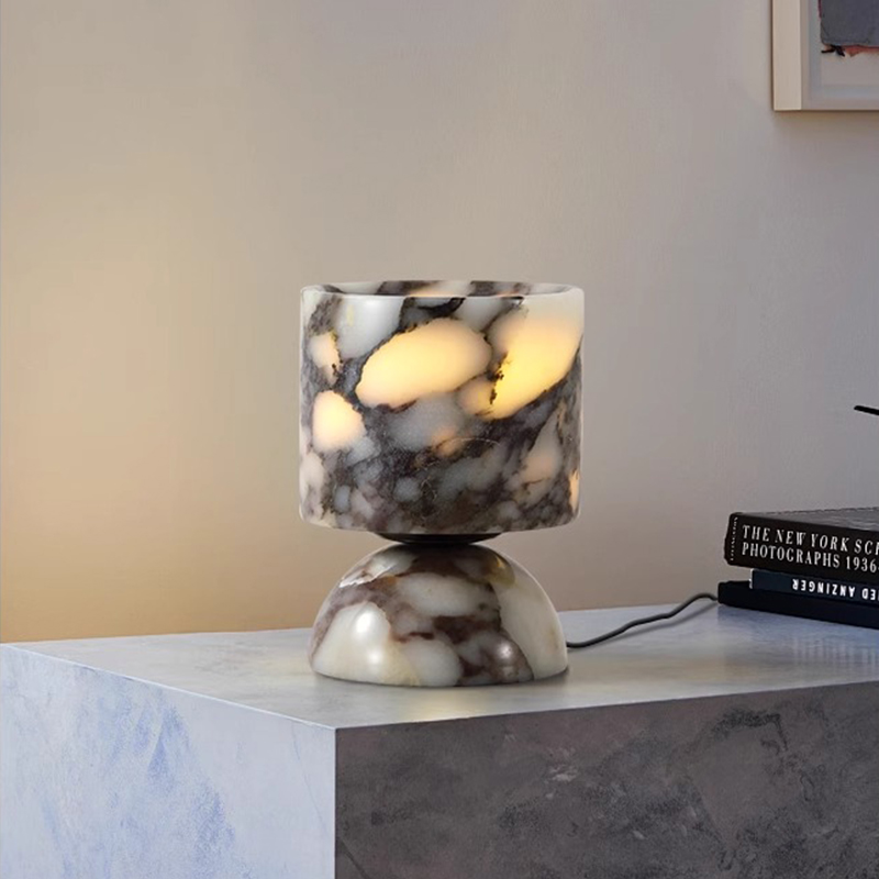 Party Stylish Switch Control Reading Working Book Creative Marble Led Decorate Small Table Lamps