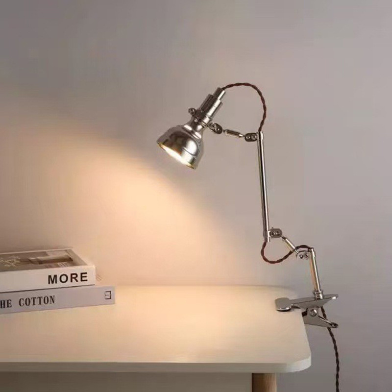 Bauhaus Retro Swing Arm Telescopic Clamp Table Lamp, Industrial Style, Up and Down Lifting, Folding Rotating Reading Floor L