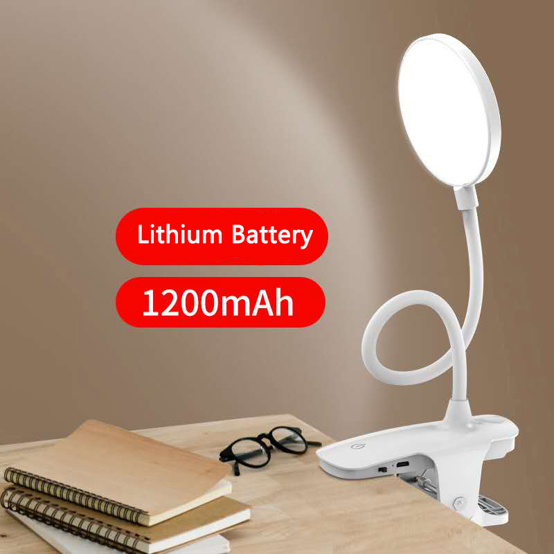 Flexible Gooseneck Table Lamp Clamp Desk Clip Lamp with Usb Charging Port