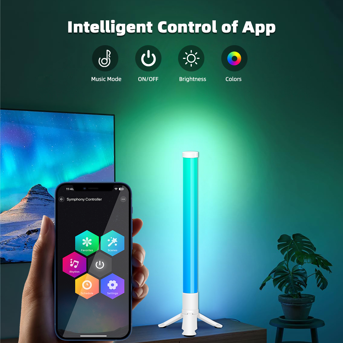 HOT Modern Living Room LED Smart Atmosphere Table Lamp OEM Bedroom Corner Multicolor Music Desktop Lamp