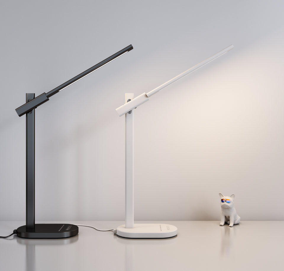 Aluminium Foldable Desk Lamp with Touch Dimming/colour Eye-protection Reading Light Featuring Memory/timer Functions AC Powered