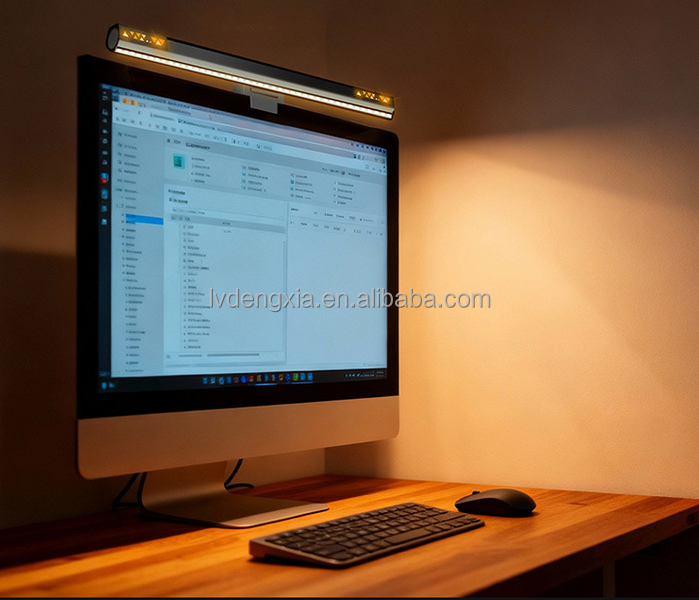 Modern Eye Caring DC Touch Control Aluminum Alloy Screen Hanging Monitor Lamp with RGB Backlight for Office Study