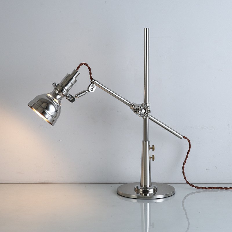 Bauhaus Retro Swing Arm Telescopic Clamp Table Lamp, Industrial Style, Up and Down Lifting, Folding Rotating Reading Floor L