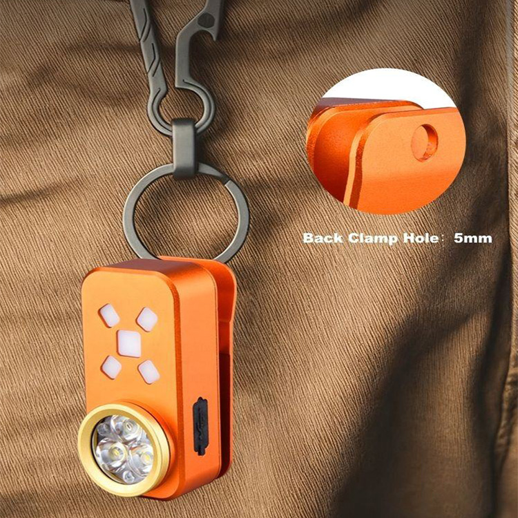 New Outdoor Rechargeable LED Work Light USB Magnetic Aluminum Alloy Clip-On Mini Flashlight