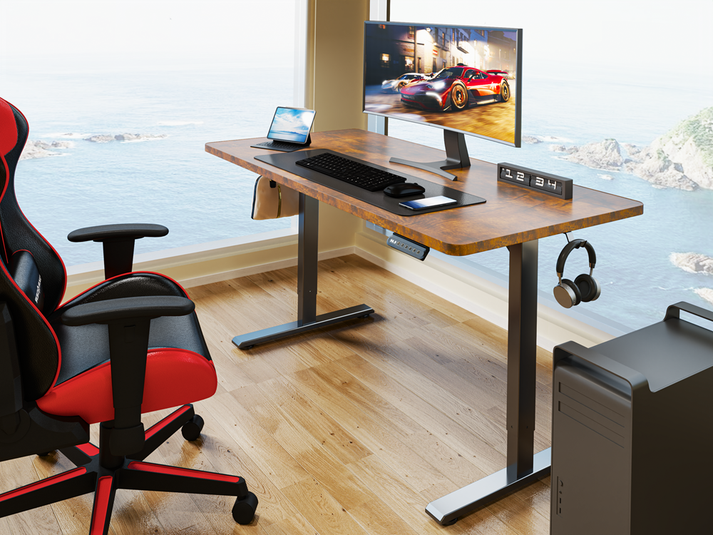 2026 NEW Modern Metal Single Motor Electric Smart Standing Desk with Sit Stand up Table Height Adjustable Desk for Office