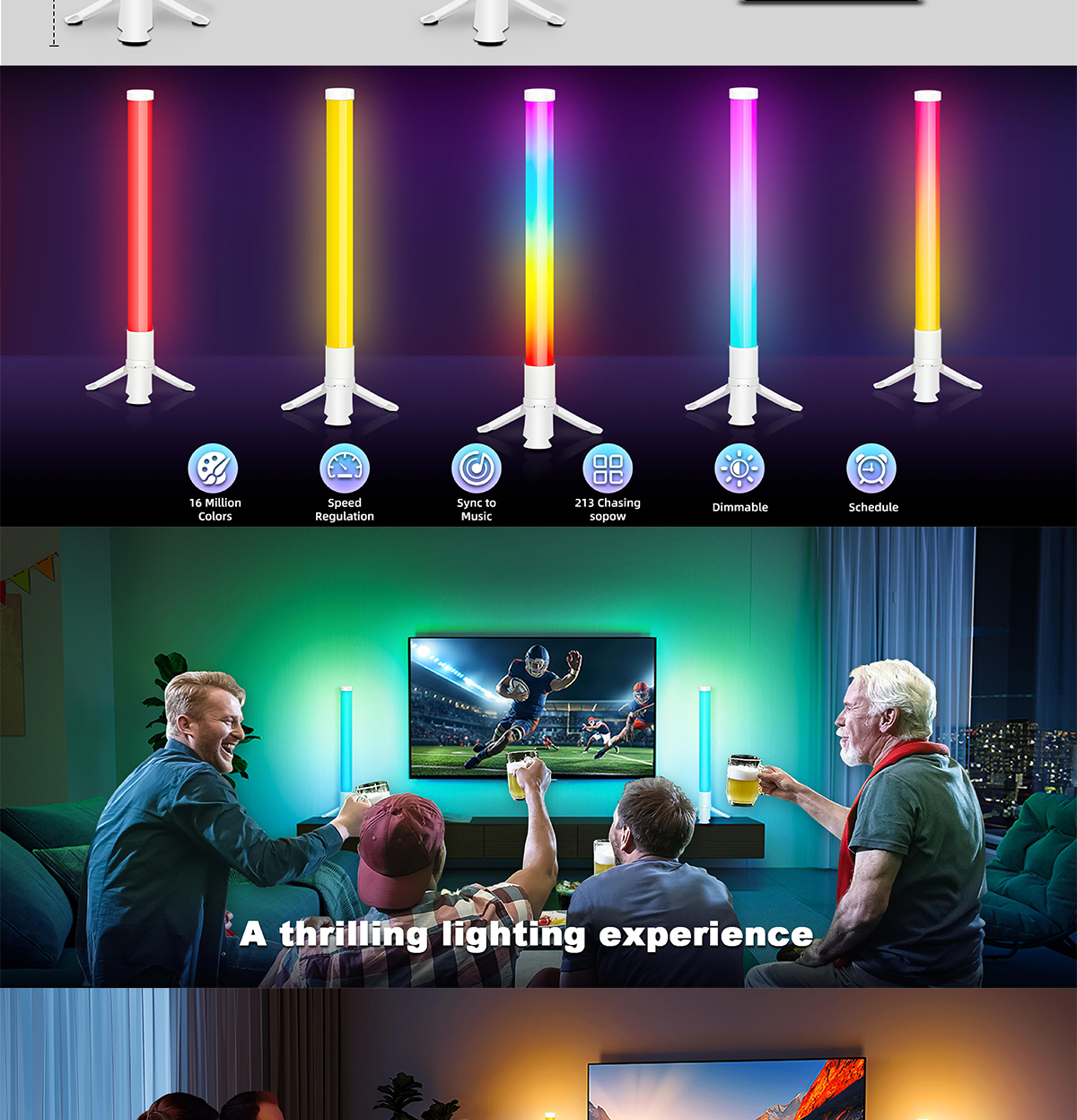 HOT Modern Living Room LED Smart Atmosphere Table Lamp OEM Bedroom Corner Multicolor Music Desktop Lamp