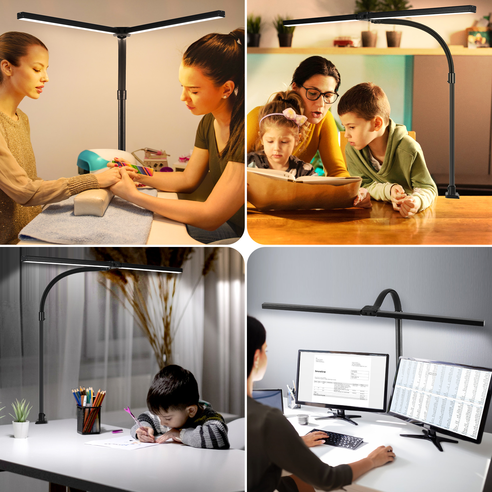 Adjustable Gooseneck Swing-arm Lamp Led Clamp Lamp Light Memory Architect Task Lamp for Reading Sewing Drawing Crafting