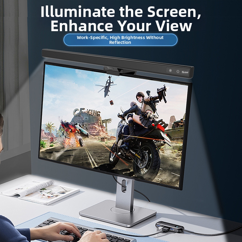 Modern Human Body Sensor Aluminum Alloy Screen Hanging Light for Desktop Computer Display Eye Protection Anti-Blue Light Monitor