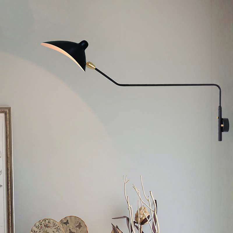 Industrial Creative Rotatable Swing Arm Bracket Sconce Wall Lamp Aluminum Hotel Bedroom Living Room Modern LED Indoor Wall Light