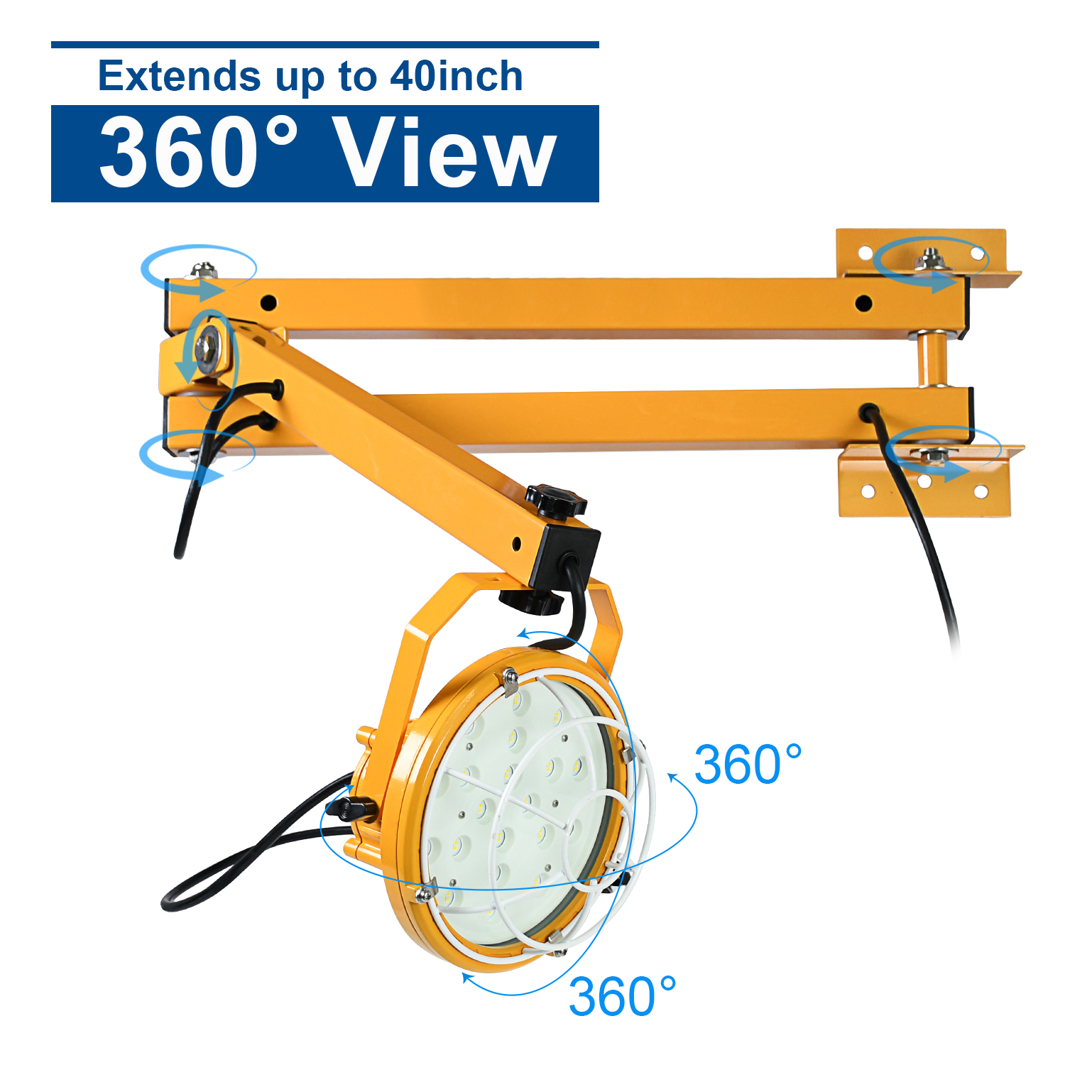20W 30W 40W 50W Ip65 Waterproof warehouse led work lights with swing arm LED Loading Dock Light with Mounting Bracket
