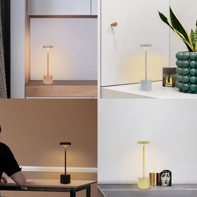 LED Night Light Charging Touch Iron Art Eye Protection for Bedroom Minimalist Creative Bedside Table Light E26 Reading Room DC