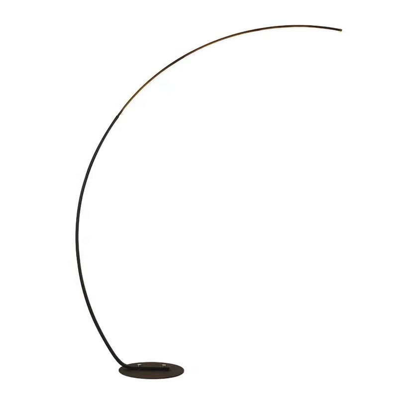Arc Shaped Nordic Aluminum LED Floor Lamp with Metal Shade for Living Room by Remote Control