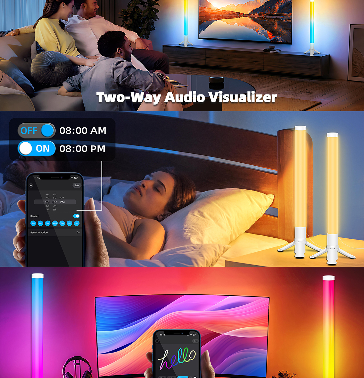 HOT Modern Living Room LED Smart Atmosphere Table Lamp OEM Bedroom Corner Multicolor Music Desktop Lamp