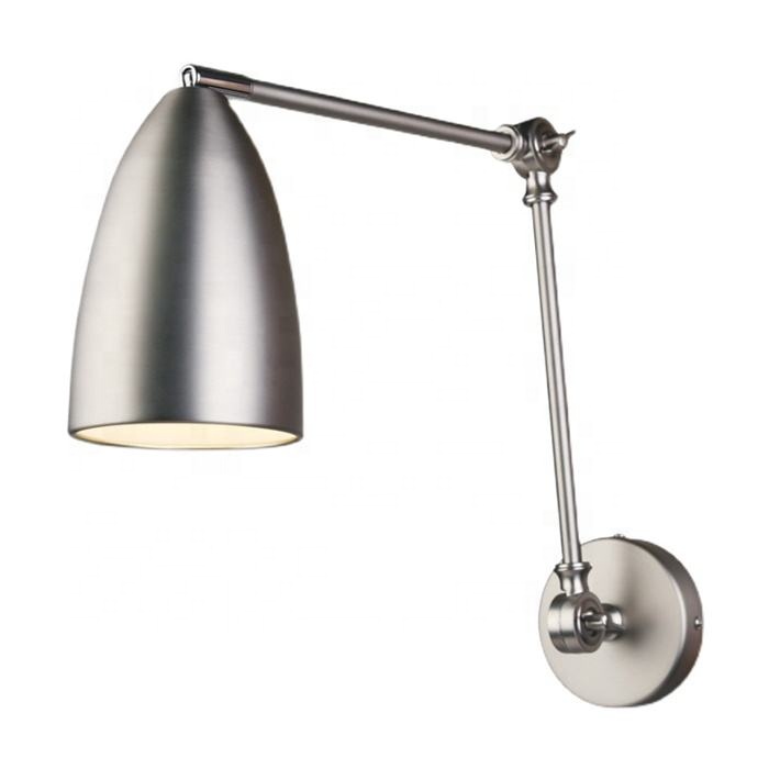 Metal Modern Industrial Rotating Adjustable Swing Arm Wall Lamps Brushed Wall Lamp Fixture Metal E27 Wall Sconce for Bedroom