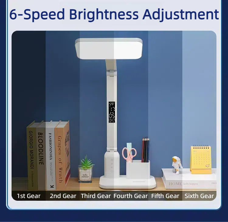Modern Touch Control LED Desk Dimmable Eye-Caring Reading Light USB-C Charging Portable Battery-Powered ABS Home Office Bedside