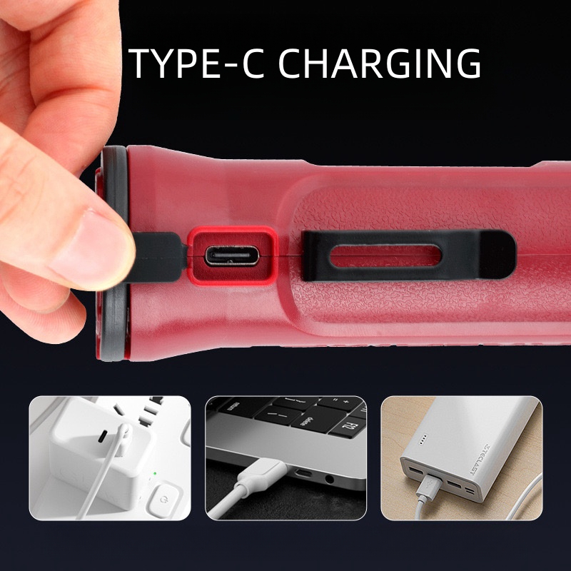 Wason 2024 New Rotatable Flexible ABS Plastic Rechargeable Work Light Multifunction 350 Lumens Clip on Magnetic Work Torch Light