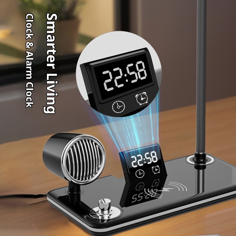 Multi-function Wireless Charging ABS LED Desk Lamp With Blue Teeth for Sound Atmosphere Night Light Smart Reading Touch