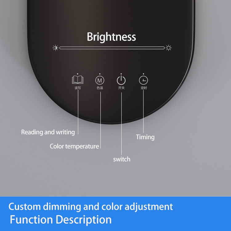 Aluminium Foldable Desk Lamp with Touch Dimming/colour Eye-protection Reading Light Featuring Memory/timer Functions AC Powered
