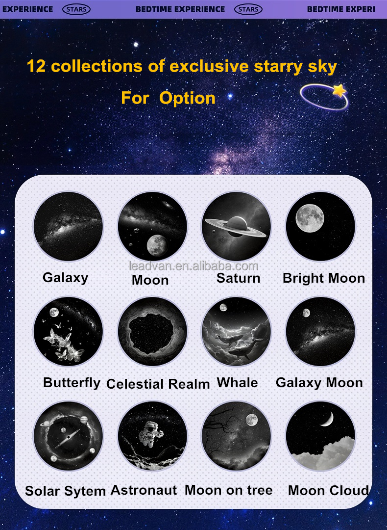 6/12 Slides Milky Way Starry Sky Projection Night Light Bedroom Bedside Sleep Aid Baby-Feeding Eye-Care Plug-in USB Powered