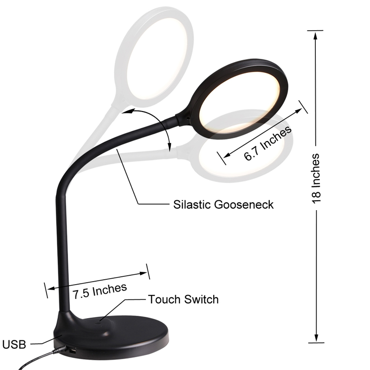 Eye protection Smart Fold Flexible Neck Led Desk Lamp With USB Charger Touch Control Lamp for Reading