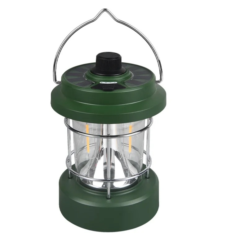 Outdoor Colorful LED USB Rechargeable Flashlight Solar Portable Tent Lantern Camping Lamp