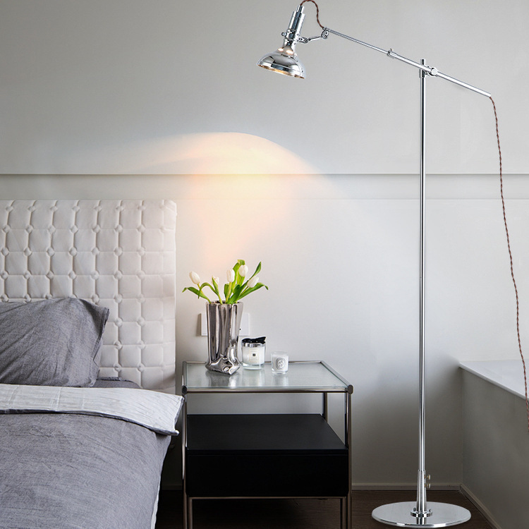 Bauhaus Retro Swing Arm Telescopic Clamp Table Lamp, Industrial Style, Up and Down Lifting, Folding Rotating Reading Floor L