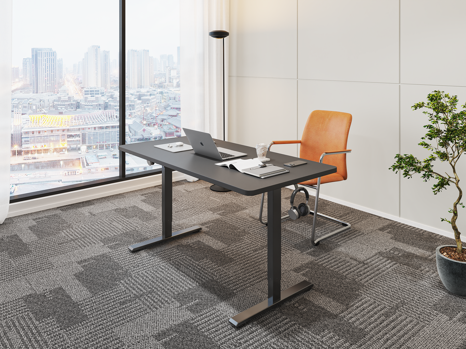 2026 NEW Modern Metal Foldable Single Motor Electric Smart Standing Desk with Sit Stand up Adjustable Height Desk Office