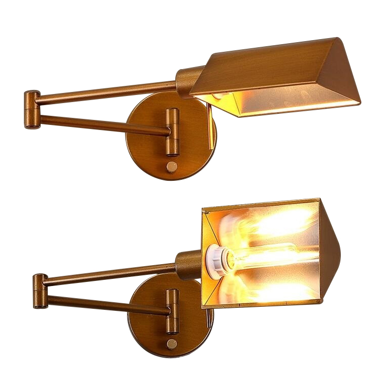 Industrial Retro Style Swing Arm Wall Sconce Details