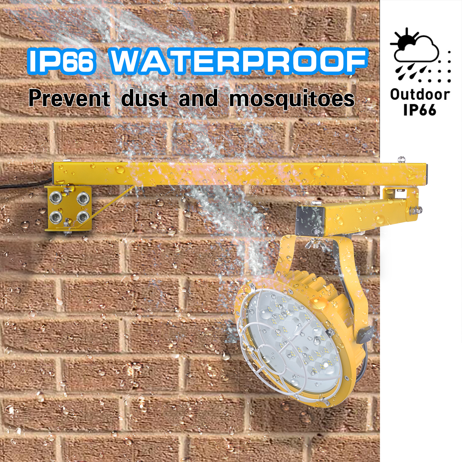 ETL Approved 60W IP65 Swing Arm LED Work Light for Workshop Warehouse Dock Loading Equipment