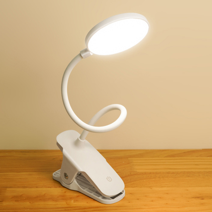 Flexible Gooseneck Table Lamp Clamp Desk Clip Lamp with Usb Charging Port