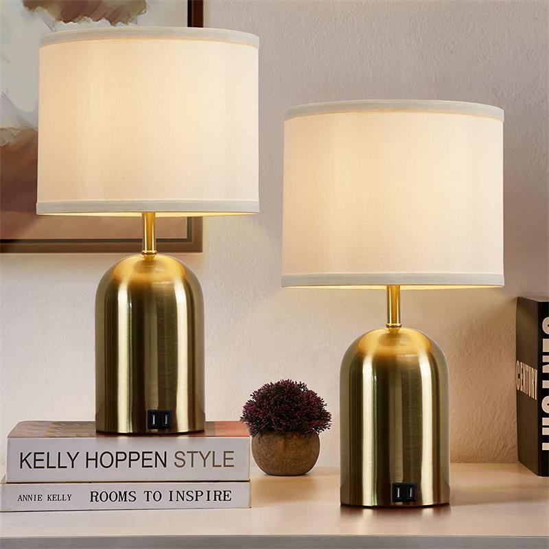 American Vintage Touch Table Lamp 3-Level Dimming Dual USB Charging Ports