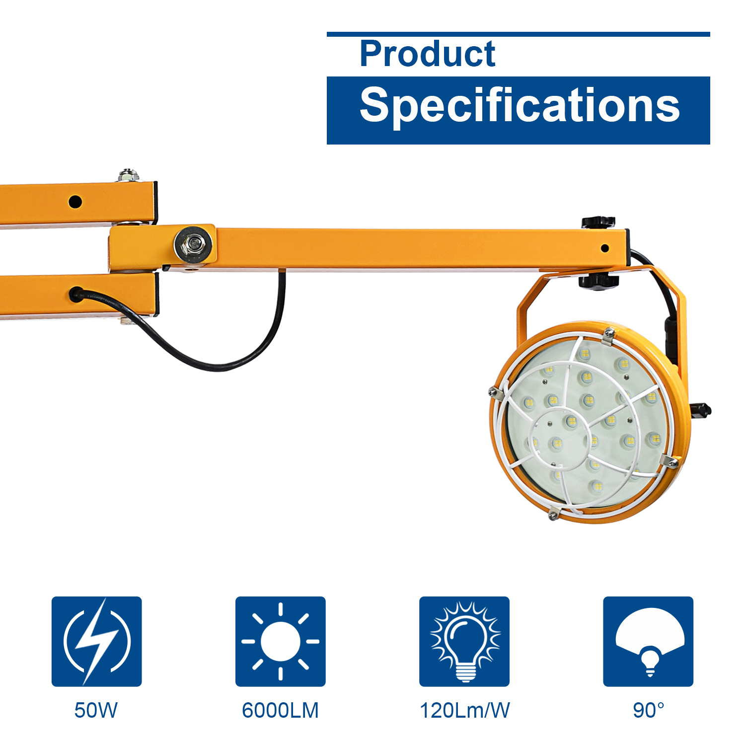 20W 30W 40W 50W Ip65 Waterproof warehouse led work lights with swing arm LED Loading Dock Light with Mounting Bracket