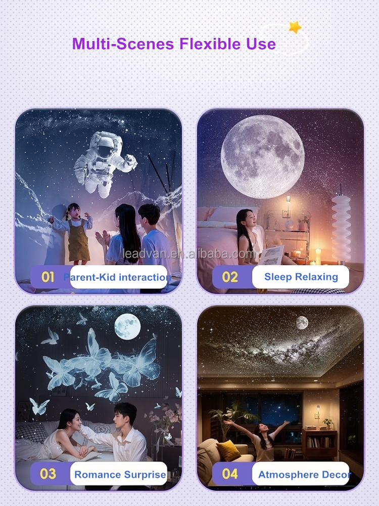 6/12 Slides Milky Way Starry Sky Projection Night Light Bedroom Bedside Sleep Aid Baby-Feeding Eye-Care Plug-in USB Powered