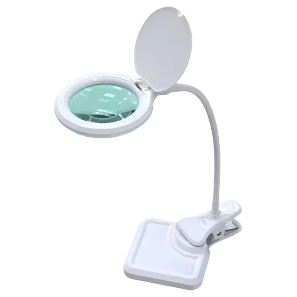 Bright Clear Illumination 4Inch 2W Hands Free Magnifying LED Light Flexible Clip Lamp for Nail Art Embroidery Craft