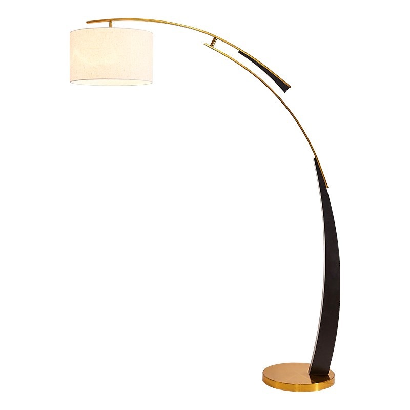 Wholesale Custom Fabric Marble Arcuation Golden Floor Lamp Standing Standard Luxury Floor Lamps for Living Room and Dining Room