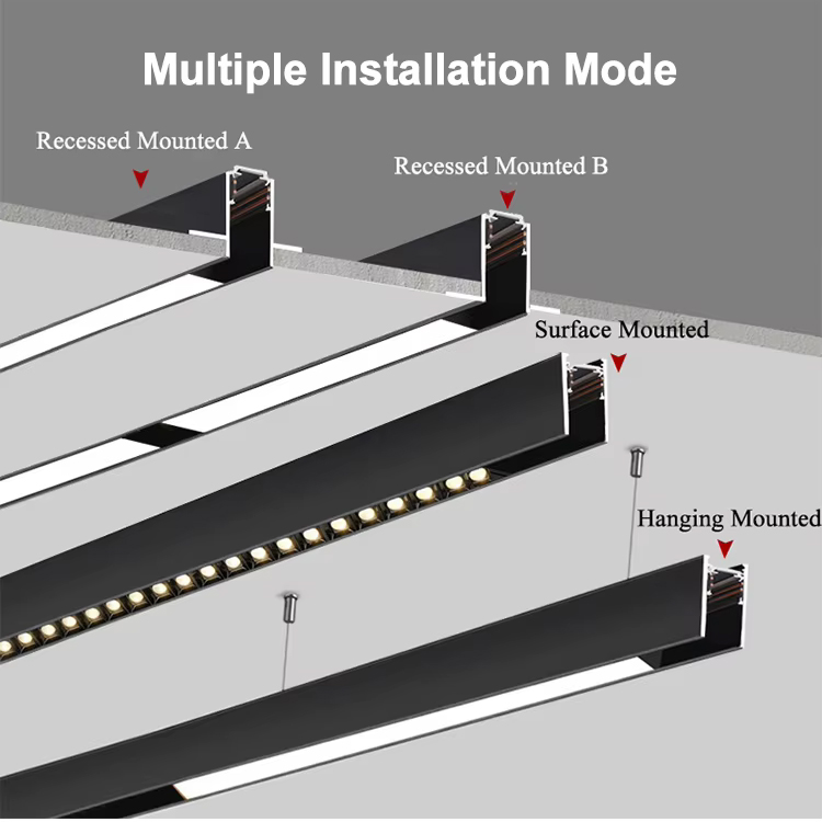 Easy Install DC48V Magnetic Track Light Foldable Adjustable Magnetic LED Track Lights For Shop Lighting