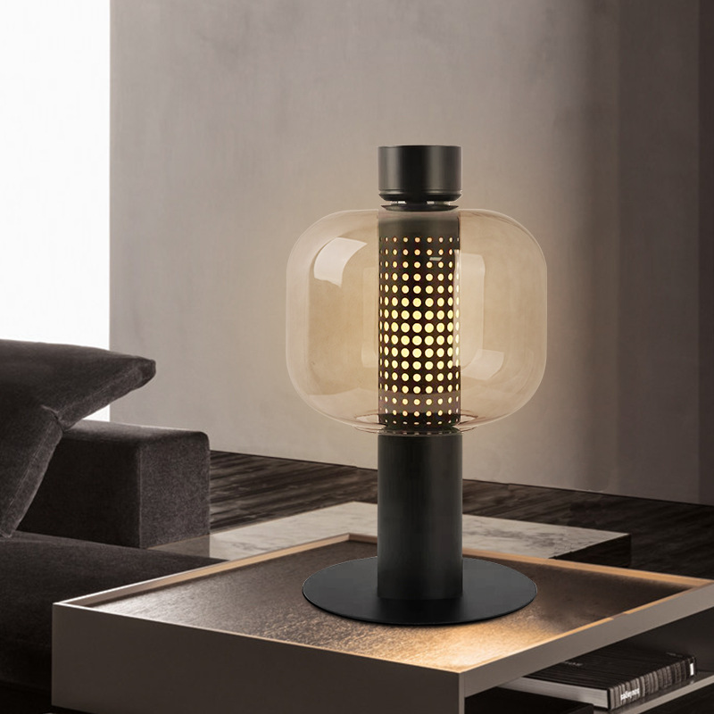 European Scandinavian Modern LED Iron Chrome Glass Table Lamp With Crystal Shade 220V Reading Light For Bedroom Hotel Use