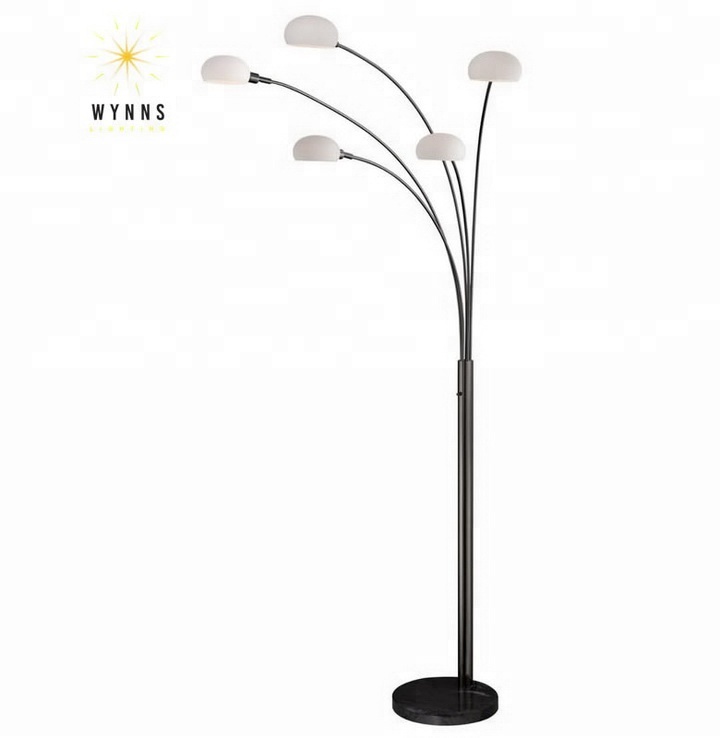 Modern LED Arch Floor Lamp Satin Nickel Iron Body With Night Light for Hotel Bedroom Sofa Living Room Home