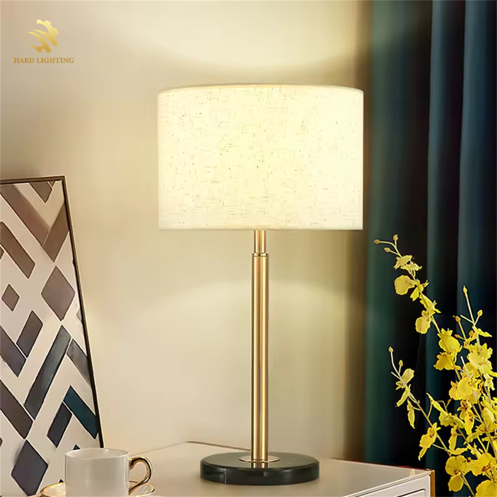 Modern Style Bedside Lamp Fabric Atmosphere Light Bedroom Living Room Bedside Table Lamp