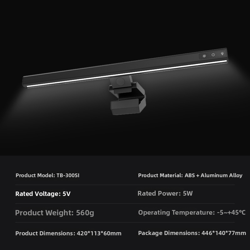 Modern Human Body Sensor Aluminum Alloy Screen Hanging Light for Desktop Computer Display Eye Protection Anti-Blue Light Monitor