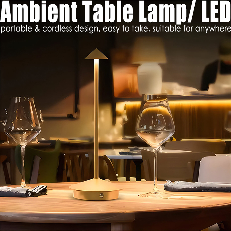 Senya-Pro Iron &amp; Acrylic Cute Elegant Bauhaus LED Table Lamp with Battery DC Power Dimmable Touch Control for Bedside Reading