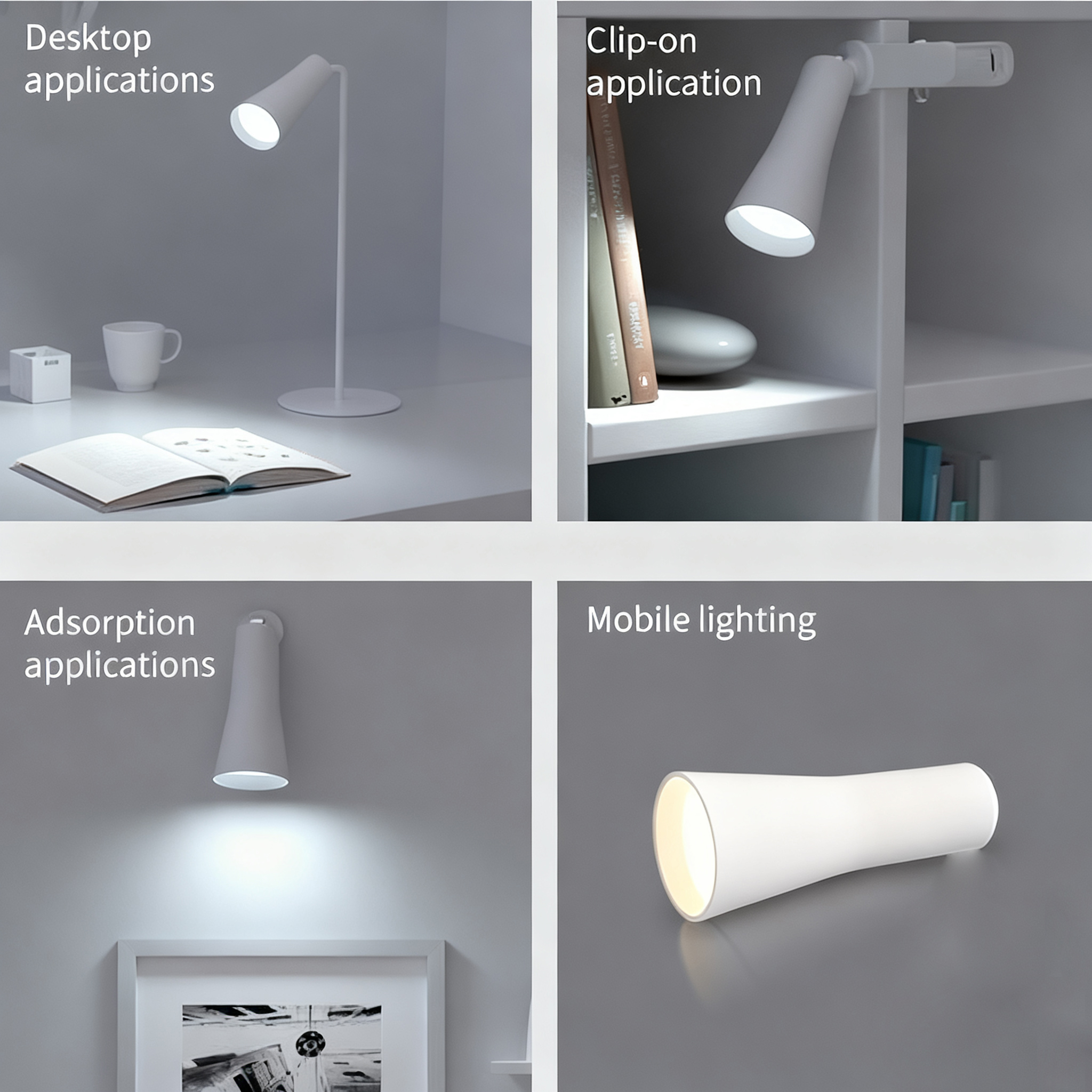 DAMAVO 12-24V USB Charging 360 Adjustable Clip-On LED Reading Light Magnetic Touch Button Anti-Glare 3W Interior Lighting