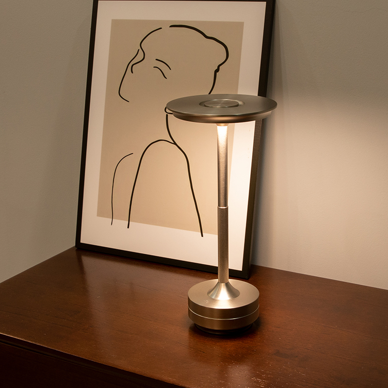 Luxury Modern LED Rechargeable Cordless Table Lamp Indoor Portable Nordic Touch Light Home Hotel Bedside Brass Decor Table Lamp